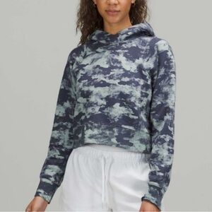 Lululemon Athletica Blue and Gray Cropped Hoodie